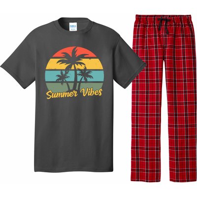 Summer Vibes Tropical Retro Sunset Pajama Set