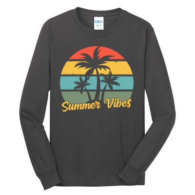 Summer Vibes Tropical Retro Sunset Tall Long Sleeve T-Shirt