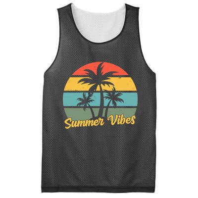 Summer Vibes Tropical Retro Sunset Mesh Reversible Basketball Jersey Tank