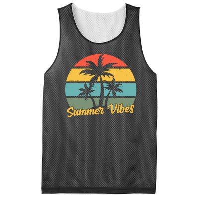 Summer Vibes Tropical Retro Sunset Mesh Reversible Basketball Jersey Tank