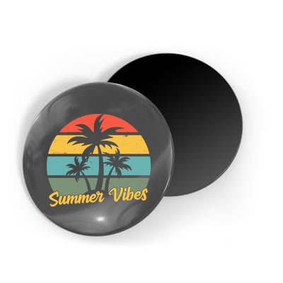 Summer Vibes Tropical Retro Sunset Magnet
