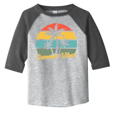 Summer Vibes Tropical Retro Sunset Toddler Fine Jersey T-Shirt