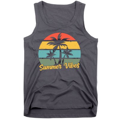 Summer Vibes Tropical Retro Sunset Tank Top