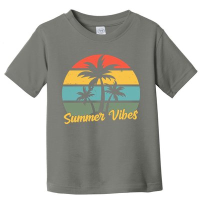 Summer Vibes Tropical Retro Sunset Toddler T-Shirt