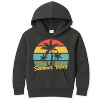 Summer Vibes Tropical Retro Sunset Kids Hoodie