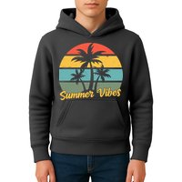 Summer Vibes Tropical Retro Sunset Kids Hoodie