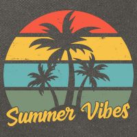 Summer Vibes Tropical Retro Sunset Cotton Canvas Backpack
