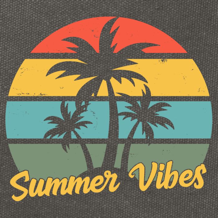 Summer Vibes Tropical Retro Sunset Cotton Canvas Backpack