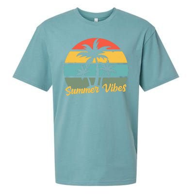 Summer Vibes Tropical Retro Sunset Sueded Cloud Jersey T-Shirt