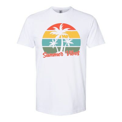 Summer Vibes Tropical Retro Sunset Softstyle CVC T-Shirt