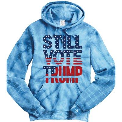 Still Voting Trump 2024 Patriotic American Flag Tie Dye Hoodie