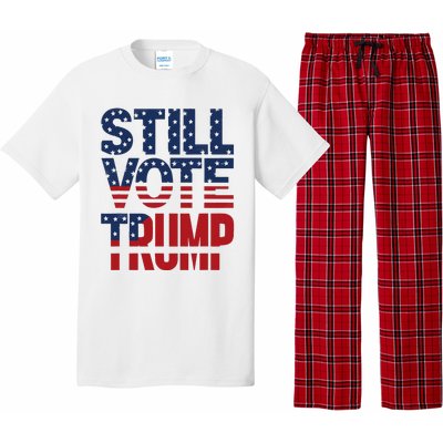 Still Voting Trump 2024 Patriotic American Flag Pajama Set