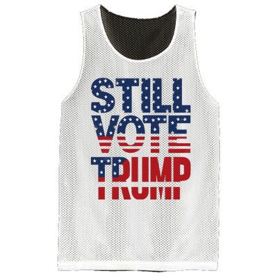 Still Voting Trump 2024 Patriotic American Flag Mesh Reversible Basketball Jersey Tank