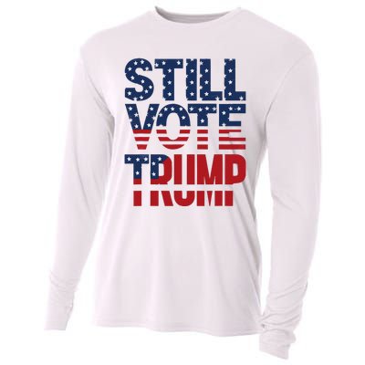 Still Voting Trump 2024 Patriotic American Flag Cooling Performance Long Sleeve Crew