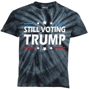 Still Voting Trump 2024 Patriotic American Flag Kids Tie-Dye T-Shirt