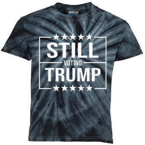 Still Voting Trump 2024 Patriotic American Flag Kids Tie-Dye T-Shirt