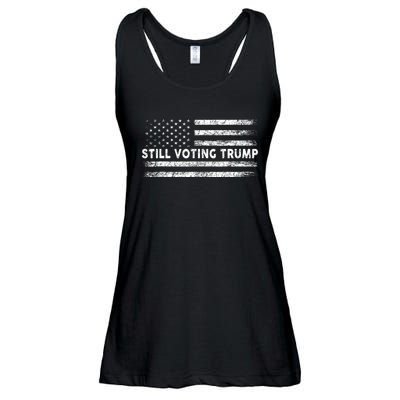 Still Voting Trump 2024 Patriotic American Flag Ladies Essential Flowy Tank