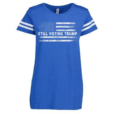 Still Voting Trump 2024 Patriotic American Flag Enza Ladies Jersey Football T-Shirt