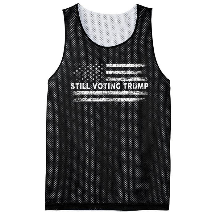 Still Voting Trump 2024 Patriotic American Flag Mesh Reversible Basketball Jersey Tank