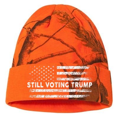 Still Voting Trump 2024 Patriotic American Flag Kati Licensed 12" Camo Beanie