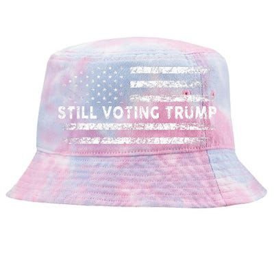 Still Voting Trump 2024 Patriotic American Flag Tie-Dyed Bucket Hat