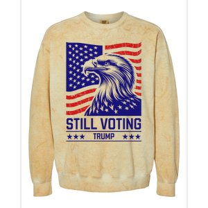 Still Voting Trump 2024 Patriotic Colorblast Crewneck Sweatshirt