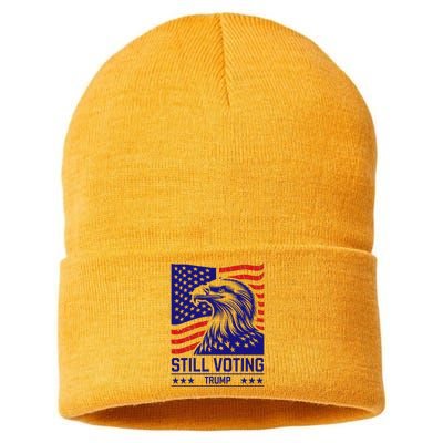 Still Voting Trump 2024 Patriotic Sustainable Knit Beanie