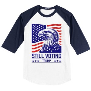 Still Voting Trump 2024 Patriotic Baseball Sleeve Shirt