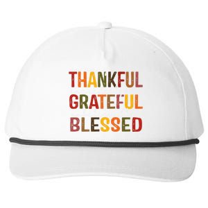 So Very Thankful Incredibly Grateful Unbelievably Blessed Thanksgiving Quote Snapback Five-Panel Rope Hat