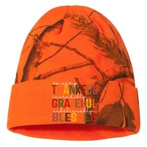 So Very Thankful Incredibly Grateful Unbelievably Blessed Thanksgiving Quote Kati Licensed 12" Camo Beanie