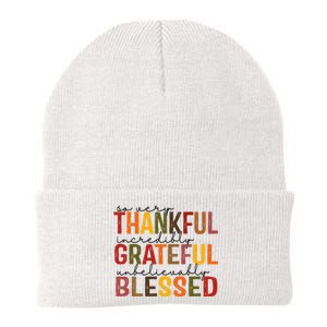 So Very Thankful Incredibly Grateful Unbelievably Blessed Thanksgiving Quote Knit Cap Winter Beanie