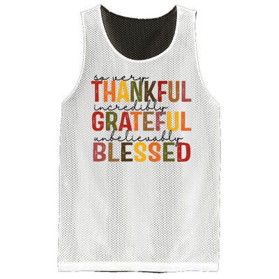 So Very Thankful Incredibly Grateful Unbelievably Blessed Thanksgiving Quote Mesh Reversible Basketball Jersey Tank