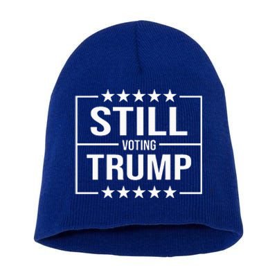 Still Voting Trump 2024 Patriotic American Flag Short Acrylic Beanie