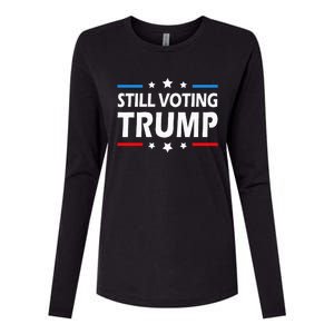 Still Voting Trump 2024 Patriotic American Flag Womens Cotton Relaxed Long Sleeve T-Shirt