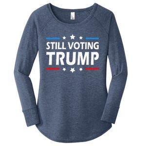 Still Voting Trump 2024 Patriotic American Flag Women's Perfect Tri Tunic Long Sleeve Shirt