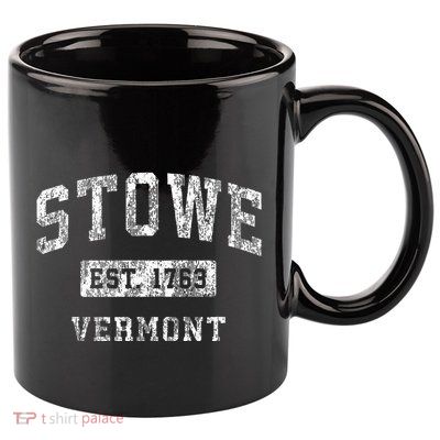 Stowe Vermont Vt Vintage Established Sports 11oz C Handle Ceramic Mug
