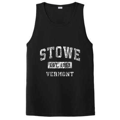 Stowe Vermont Vt Vintage Established Sports PosiCharge Competitor Tank