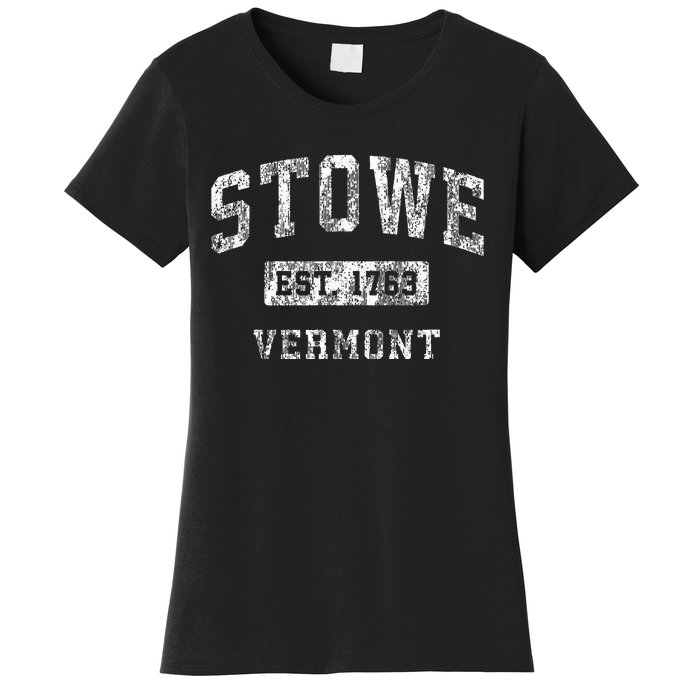 Stowe Vermont Vt Vintage Established Sports Women's T-Shirt