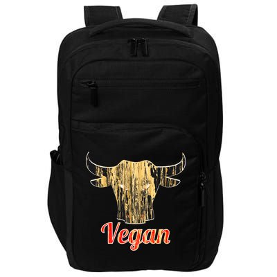 Strong Vegan Vegetarian Grass Eating Bull Gift Impact Tech Backpack
