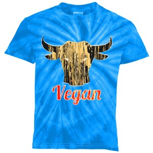 Strong Vegan Vegetarian Grass Eating Bull Gift Kids Tie-Dye T-Shirt