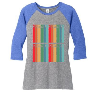 Summer Vacation Vacay Vibes Beach Sunset Gift Women's Tri-Blend 3/4-Sleeve Raglan Shirt