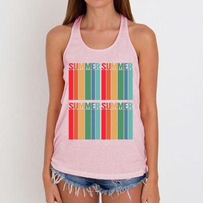 Summer Vacation Vacay Vibes Beach Sunset Gift Women's Knotted Racerback Tank