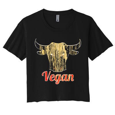 Strong Vegan Vegetarian Grass Eating Bull Great Gift Crop Top