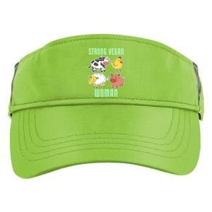 Strong Vegan Veganism Animal Lover Gift Adult Drive Performance Visor