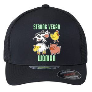 Strong Vegan Veganism Animal Lover Gift Flexfit Unipanel Trucker Cap