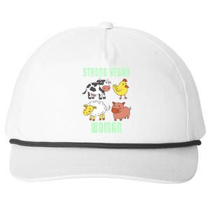 Strong Vegan Veganism Animal Lover Gift Snapback Five-Panel Rope Hat