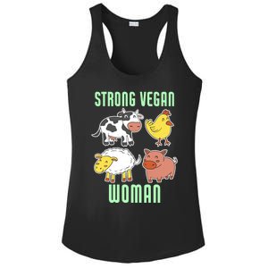 Strong Vegan Veganism Animal Lover Gift Ladies PosiCharge Competitor Racerback Tank