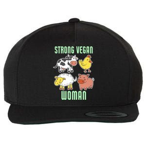 Strong Vegan Veganism Animal Lover Gift Wool Snapback Cap