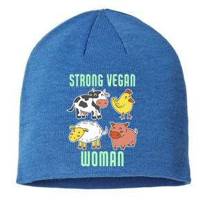 Strong Vegan Veganism Animal Lover Gift Sustainable Beanie