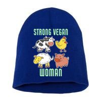 Strong Vegan Veganism Animal Lover Gift Short Acrylic Beanie